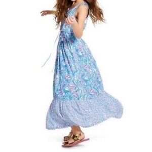 EUC Lily Pulitzer for Target Pink/Blue/White Maxi Dress, XL (14-16)